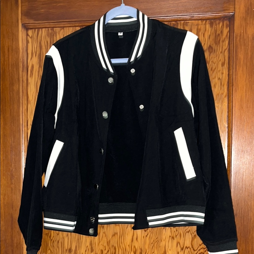 Varsity Black and White Women's Varsity Jacket NWOT